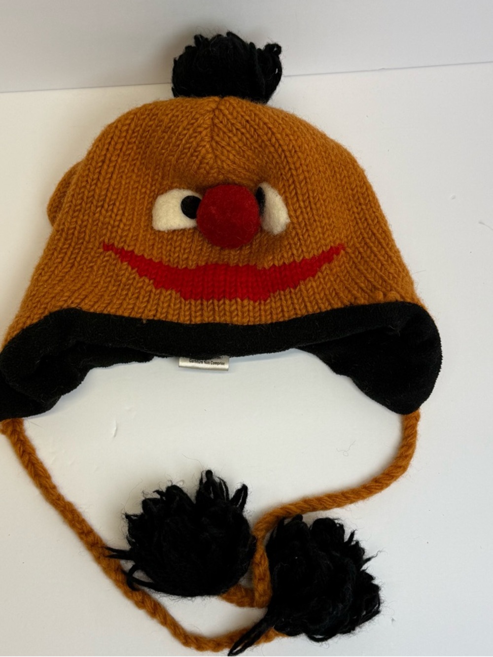Vintage Ernie Sesame Street Wool Hat Hand Made Delux Brand 100% Wool Adult Rare